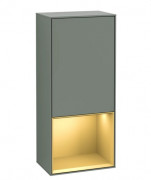 Шкафчик для ванной Villeroy & Boch Finion 41,8х93,6х27 см петли слева с подсветкой МДФ оливковый матовый лак/золотой матовый лак G540HFGM