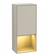 Шкафчик для ванной Villeroy & Boch Finion 41,8х93,6х27 см петли слева с подсветкой МДФ песок матовый лак/золотой матовый лак G540HFHH