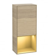 Шкафчик для ванной Villeroy & Boch Finion 41,8х93,6х27 см петли слева с подсветкой ДСП шпон дуба/золотой матовый лак G540HFPC
