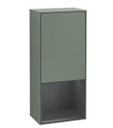 Шафка для ванної Villeroy & Boch Finion 41,8 х93, 6х27 см петлі зліва з підсвічуванням МДФ оливковий матовий лак/темно-синій матовий лак G540HGGM