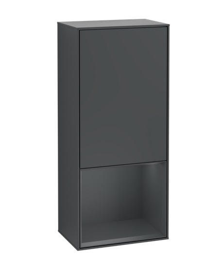 Шкафчик для ванной Villeroy & Boch Finion 41,8х93,6х27 см петли слева с подсветкой МДФ темно-синий матовый лак G540HGHG