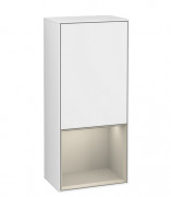 Шкафчик для ванной Villeroy & Boch Finion 41,8х93,6х27 см петли слева с подсветкой МДФ глянцевый белый лак/песок матовый лак G540HHGF