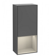 Шкафчик для ванной Villeroy & Boch Finion 41,8х93,6х27 см петли слева с подсветкой МДФ антрацит матовый лак/песок матовый лак G540HHGK
