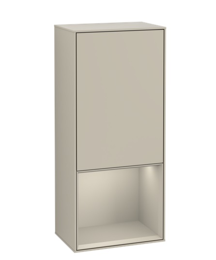 Шкафчик для ванной Villeroy & Boch Finion 41,8х93,6х27 см петли слева с подсветкой МДФ песок матовый лак G540HHHH