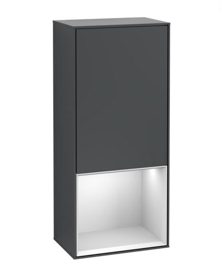 Шкафчик для ванной Villeroy & Boch Finion 41,8х93,6х27 см петли слева с подсветкой МДФ темно-синий матовый лак/белый матовый лак G540MTHG