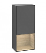 Шкафчик для ванной Villeroy & Boch Finion 41,8х93,6х27 см петли слева с подсветкой МДФ антрацит матовый лак/шпон дуба G540PCGK