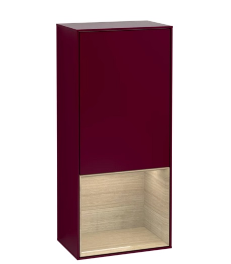 Шафка для ванної Villeroy & Boch Finion 41,8х93,6х27 см петлі зліва з підсвічуванням МДФ півонія матовий лак/шпон дуба G540PCHB