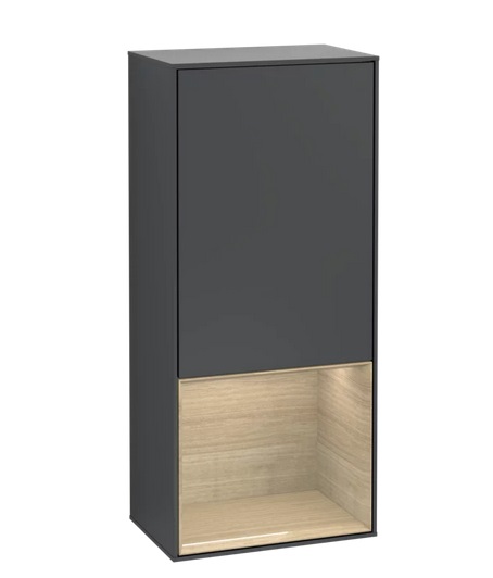 Шкафчик для ванной Villeroy & Boch Finion 41,8х93,6х27 см петли слева с подсветкой МДФ темно-синий матовый лак/шпон дуба G540PCHG