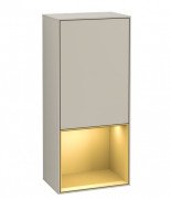 Шкафчик для ванной Villeroy & Boch Finion 41,8х93,6х27 см петли слева с подсветкой МДФ песок матовый лак/золотой матовый лак G540HFHH