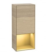 Шкафчик для ванной Villeroy & Boch Finion 41,8х93,6х27 см петли слева с подсветкой ДСП шпон дуба/золотой матовый лак G540HFPC