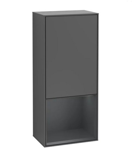 Шкафчик для ванной Villeroy & Boch Finion 41,8х93,6х27 см петли слева с подсветкой МДФ антрацит матовый лак/темно-синий матовый лак G540HGGK