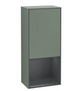 Шкафчик для ванной Villeroy & Boch Finion 41,8х93,6х27 см петли слева с подсветкой МДФ оливковый матовый лак/темно-синий матовый лак G540HGGM