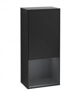 Шкафчик для ванной Villeroy & Boch Finion 41,8х93,6х27 см петли слева с подсветкой МДФ черный матовый лак/темно-синий матовый лак G540HGPD