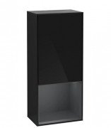 Шкафчик для ванной Villeroy & Boch Finion 41,8х93,6х27 см петли слева с подсветкой МДФ глянцевый черный лак/темно-синий матовый лак G540HGPH