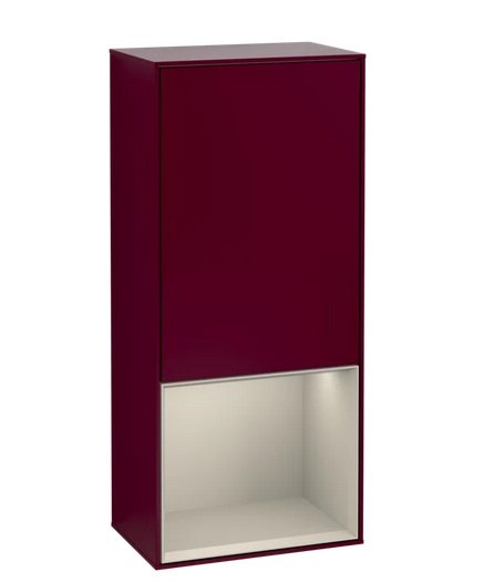 Шафка для ванної Villeroy & Boch Finion 41,8х93,6х27 см петлі зліва з підсвічуванням МДФ півонія матовий лак/пісок матовий лак G540HHHB