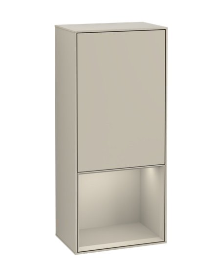 Шкафчик для ванной Villeroy & Boch Finion 41,8х93,6х27 см петли слева с подсветкой МДФ песок матовый лак G540HHHH