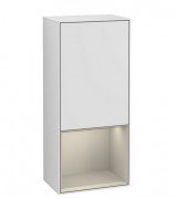 Шафка для ванної Villeroy & Boch Finion 41,8х93,6х27 см петлі зліва з підсвічуванням МДФ білий матовий лак/пісок матовий лак G540HHMT