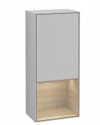 Шкафчик для ванной Villeroy & Boch Finion 41,8х93,6х27 см петли слева с подсветкой МДФ светло-серый матовый лак/шпон дуба G540PCGJ