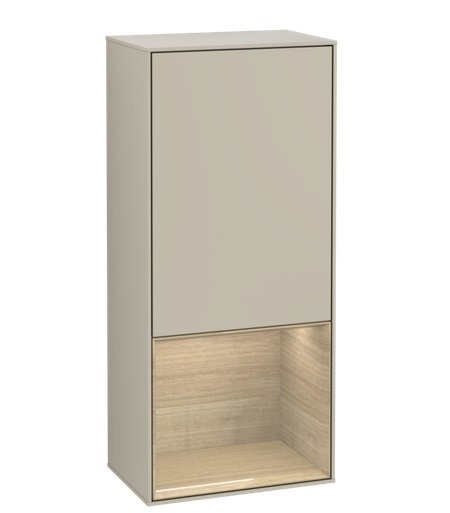 Шкафчик для ванной Villeroy & Boch Finion 41,8х93,6х27 см петли слева с подсветкой МДФ песок матовый лак/шпон дуба G540PCHH