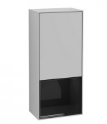 Шкафчик для ванной Villeroy & Boch Finion 41,8х93,6х27 см петли слева с подсветкой МДФ светло-серый матовый лак/глянцевый черный лак G540PHGJ