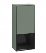 Шкафчик для ванной Villeroy & Boch Finion 41,8х93,6х27 см петли слева с подсветкой МДФ оливковый матовый лак/глянцевый черный лак G540PHGM