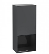 Шкафчик для ванной Villeroy & Boch Finion 41,8х93,6х27 см петли слева с подсветкой МДФ темно-синий матовый лак/глянцевый черный лак G540PHHG