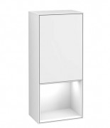 Шкафчик для ванной Villeroy & Boch Finion 41,8х93,6х27 см петли справа с подсветкой МДФ глянцевый белый лак F550GFGF