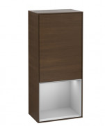 Шкафчик для ванной Villeroy & Boch Finion 41,8х93,6х27 см петли справа с подсветкой ДСП шпон грецкого ореха/светло-серый матовый лак F550GJGN