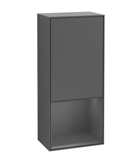 Шкафчик для ванной Villeroy & Boch Finion 41,8х93,6х27 см петли справа с подсветкой МДФ антрацит матовый лак F550GKGK