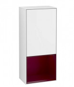 Шкафчик для ванной Villeroy & Boch Finion 41,8х93,6х27 см петли справа с подсветкой МДФ глянцевый белый лак/пион матовый лак F550HBGF