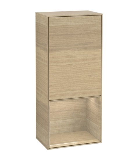 Шкафчик для ванной Villeroy & Boch Finion 41,8х93,6х27 см петли слева с подсветкой ДСП шпон дуба G540PCPC