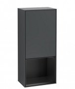 Шкафчик для ванной Villeroy & Boch Finion 41,8х93,6х27 см петли слева с подсветкой МДФ темно-синий матовый лак/черный матовый лак G540PDHG