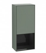 Шкафчик для ванной Villeroy & Boch Finion 41,8х93,6х27 см петли слева с подсветкой МДФ оливковый матовый лак/глянцевый черный лак G540PHGM