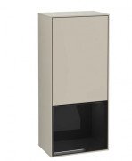 Шкафчик для ванной Villeroy & Boch Finion 41,8х93,6х27 см петли слева с подсветкой МДФ песок матовый лак/глянцевый черный лак G540PHHH