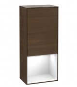Шкафчик для ванной Villeroy & Boch Finion 41,8х93,6х27 см петли справа с подсветкой ДСП шпон грецкого ореха/глянцевый белый лак F550GFGN