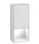 Шкафчик для ванной Villeroy & Boch Finion 41,8х93,6х27 см петли справа с подсветкой МДФ белый матовый лак/глянцевый белый лак F550GFMT