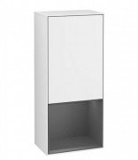 Шкафчик для ванной Villeroy & Boch Finion 41,8х93,6х27 см петли справа с подсветкой МДФ глянцевый белый лак/антрацит матовый лак F550GKGF