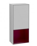 Шафка для ванної Villeroy & Boch Finion 41,8х93,6х27 см петлі праворуч з підсвічуванням МДФ світло-сірий матовий лак/півон матовий лак F550HBGJ