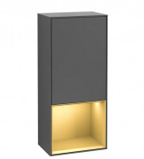 Шкафчик для ванной Villeroy & Boch Finion 41,8х93,6х27 см петли справа с подсветкой МДФ антрацит матовый лак/золотой матовый лак F550HFGK