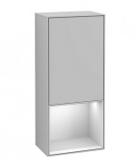 Шкафчик для ванной Villeroy & Boch Finion 41,8х93,6х27 см петли справа с подсветкой МДФ светло-серый матовый лак/белый матовый F550MTGJ