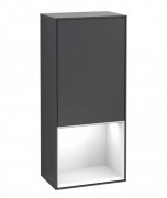 Шкафчик для ванной Villeroy & Boch Finion 41,8х93,6х27 см петли справа с подсветкой МДФ темно-синий матовый лак/глянцевый белый лак F550GFHG