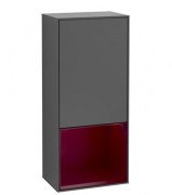 Шафка для ванної Villeroy & Boch Finion 41,8х93,6х27 см петлі праворуч з підсвічуванням МДФ антрацит матовий лак/півон матовий лак F550HBGK