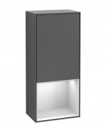 Шкафчик для ванной Villeroy & Boch Finion 41,8х93,6х27 см петли справа с подсветкой МДФ антрацит матовый лак/белый матовый лак F550MTGK
