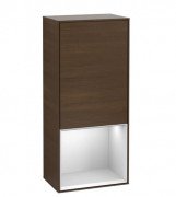 Шкафчик для ванной Villeroy & Boch Finion 41,8х93,6х27 см петли справа с подсветкой ДСП шпон грецкого ореха/белый матовый лак F550MTGN