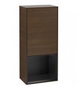 Шкафчик для ванной Villeroy & Boch Finion 41,8х93,6х27 см петли справа с подсветкой ДСП шпон грецкого ореха/черный матовый лак F550PDGN