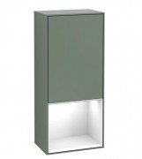 Шкафчик для ванной Villeroy & Boch Finion 41,8х93,6х27 см петли справа с подсветкой МДФ оливковый матовый лак/глянцевый белый лак F550GFGM