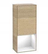 Шафка для ванної Villeroy & Boch Finion 41,8х93,6х27 см петлі праворуч з підсвічуванням ДСП шпон дуба/глянсовий білий лак F550GFPC