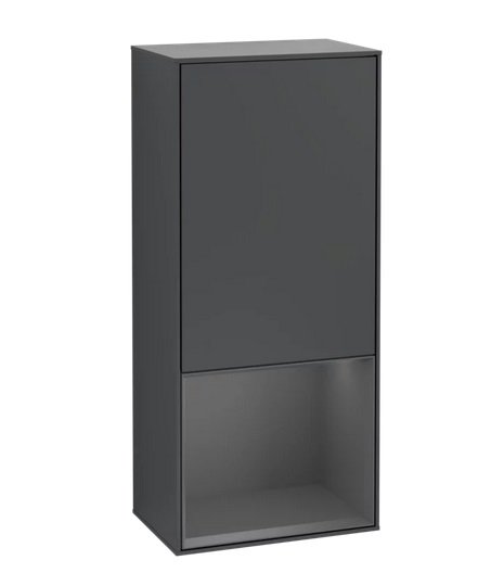 Шкафчик для ванной Villeroy & Boch Finion 41,8х93,6х27 см петли справа с подсветкой МДФ темно-синий матовый лак/антрацит матовый лак F550GKHG