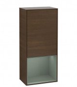 Шкафчик для ванной Villeroy & Boch Finion 41,8х93,6х27 см петли справа с подсветкой ДСП шпон грецкого ореха/оливковый матовый лак F550GMGN