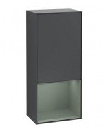 Шкафчик для ванной Villeroy & Boch Finion 41,8х93,6х27 см петли справа с подсветкой МДФ темно-синий матовый лак/оливковый матовый лак F550GMHG